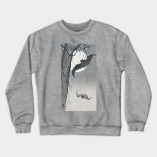 Two bats and a full moon Crewneck Sweatshirt